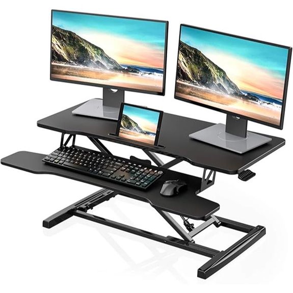 FITUEYES Adjustable Sit-Stand Desk Converter Black