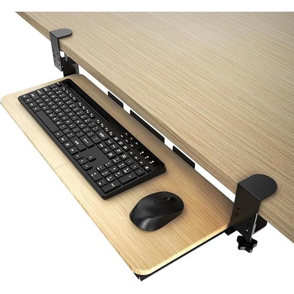 Ergonomic Under Desk Keyboard Tray with Clamp Mount