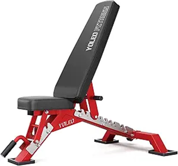 YOLEO Adjustable Commercial Weight Bench with Thick Pad