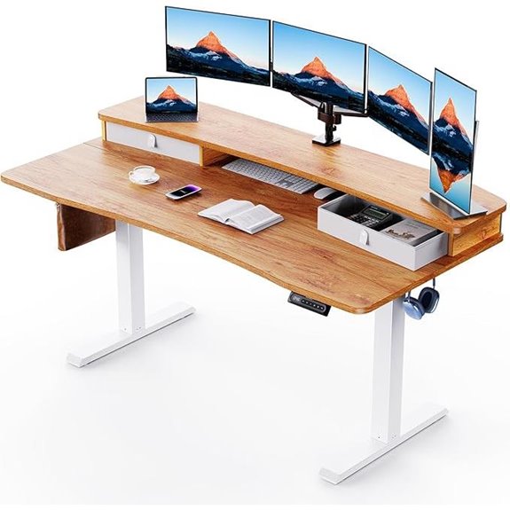 HUANUO 60 Electric Standing Desk with Drawers