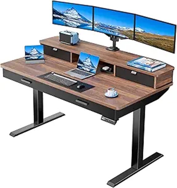 HUANUO Adjustable Electric Standing Desk with Drawers