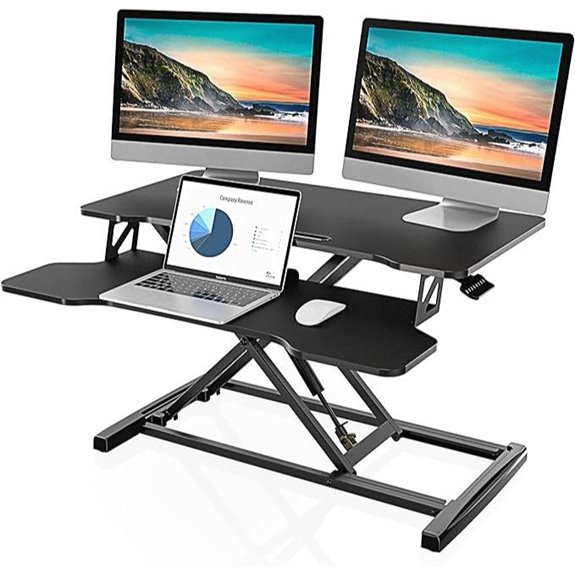 FITUEYES Adjustable Standing Desk for Dual Monitors