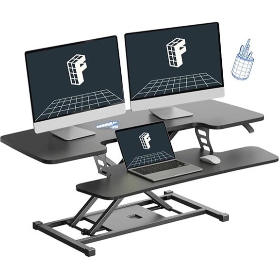 FLEXISPOT 40 Standing Desk Converter with 2-Tier Desktop