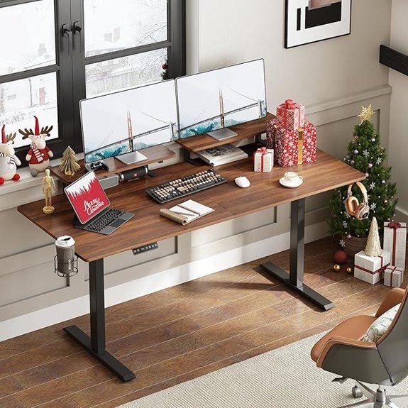 ONBRILL Electric Standing Desk with Adjustable Shelves