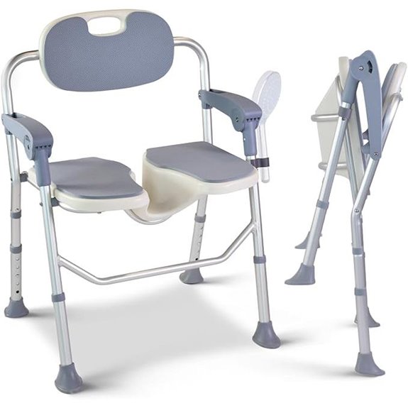 Folding U-Shape Shower Chair with Adjustable Height