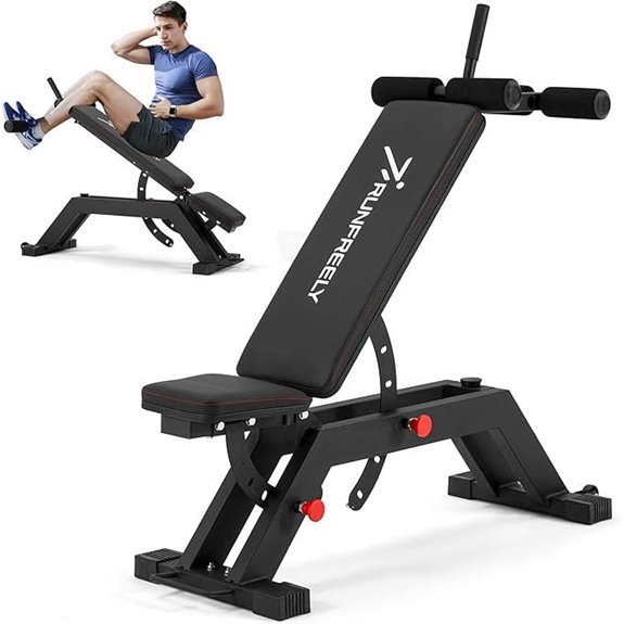 Adjustable Weight Bench with Leg Roller for Home Gym