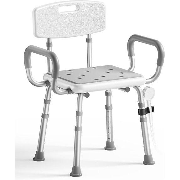 Heavy Duty Adjustable Shower Chair with Arms