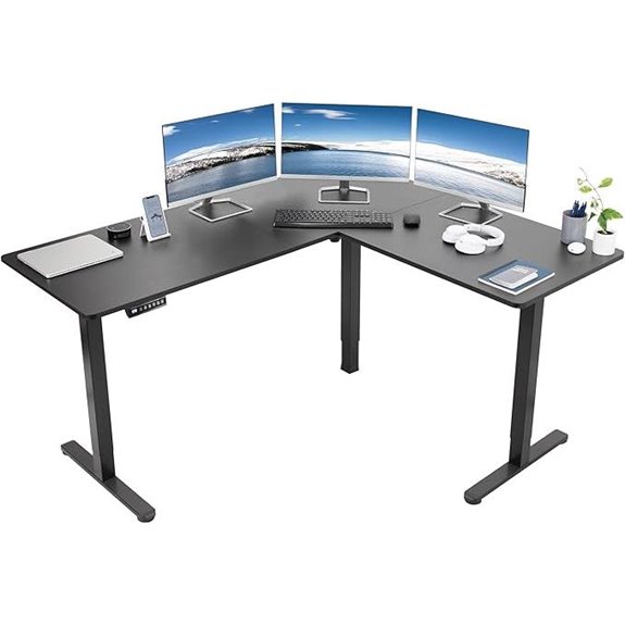 VIVO Electric L-Shaped Standing Desk Height Adjustable