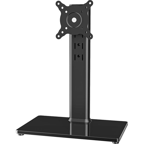 Single LCD Monitor Stand Adjustable Swivel VESA Holds 77 lbs