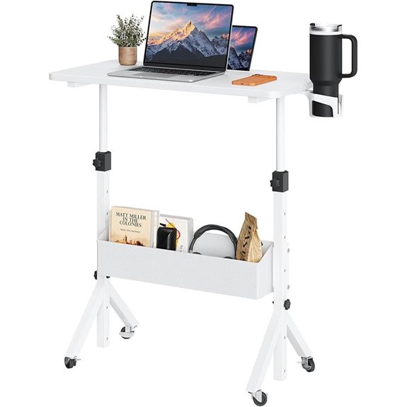 ErGear Adjustable Mobile Standing Desk with Storage
