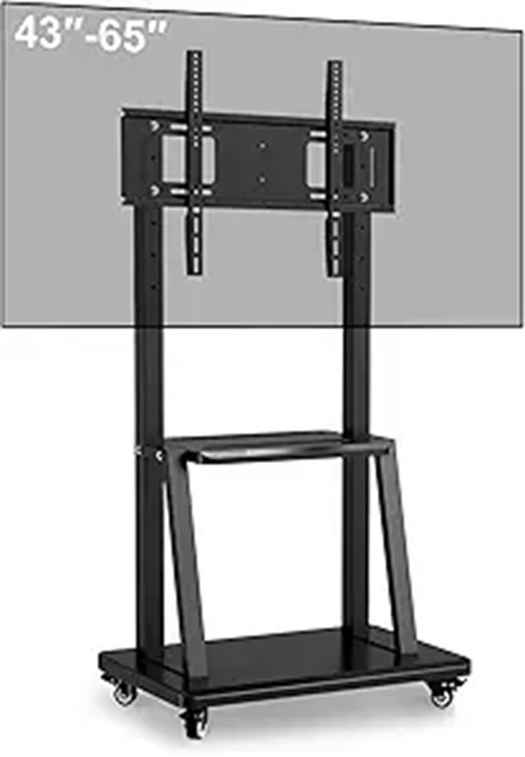 Height Adjustable Mobile Whiteboard Stand with Lockable Wheels