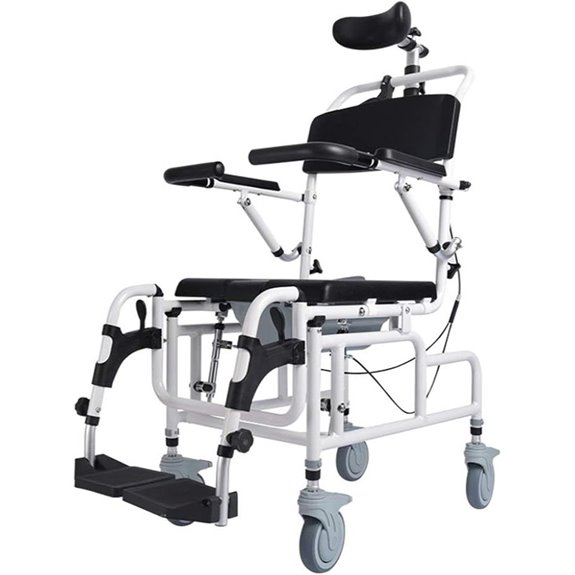 Tilt Shower Commode Chair with Padded Flip-up Rests