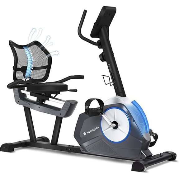 Recumbent Exercise Bike with Resistance & Adjustable Seat