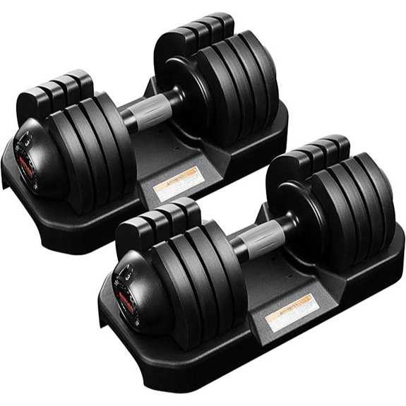 Adjustable Rubber Coated Dumbbell Set with Locking Mechanism