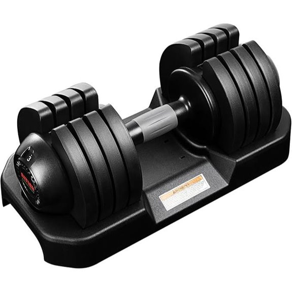 Adjustable Rubber Coated Dumbbell Set with Locking Mechanism