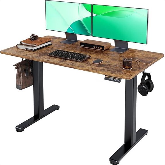 Claiks Adjustable Standing Desk with Rustic Top