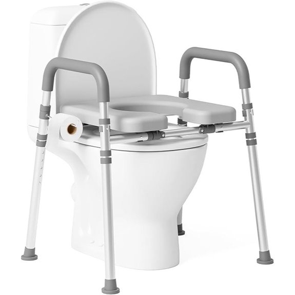 Raised Toilet Seat for Seniors with Handles Adjustable Height