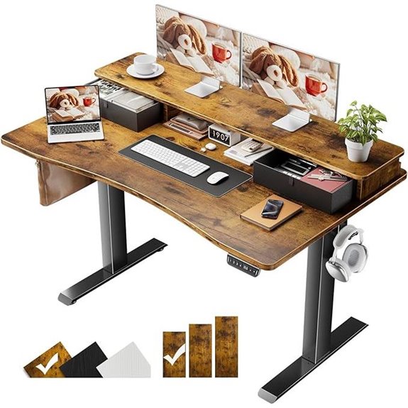 Veken Adjustable Standing Desk with Storage