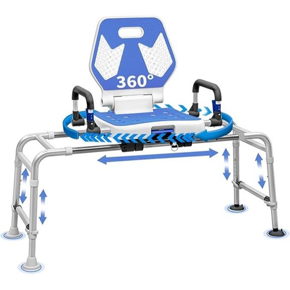 Sliding Shower Chair with Swivel Adjustable Non-slip 400lbs