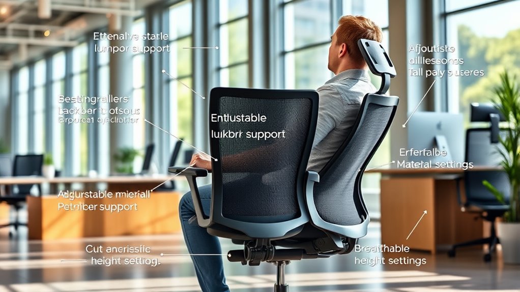 adjustable tall person ergonomic features