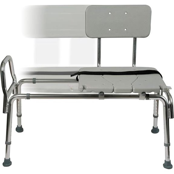 DMI Adjustable Tub Transfer Bench with Non-Slip Seat
