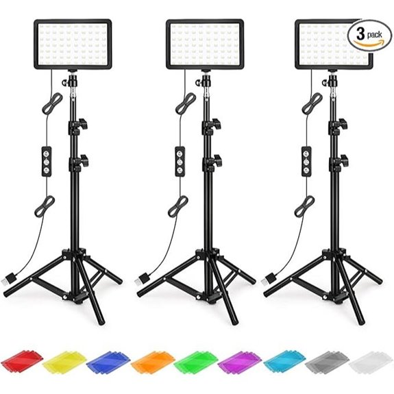 Dimmable USB LED Photography Lighting Kit with Tripod