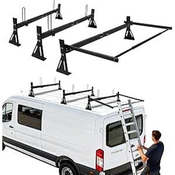 Hightall Van Ladder Rack with Rollers Adjustable Length
