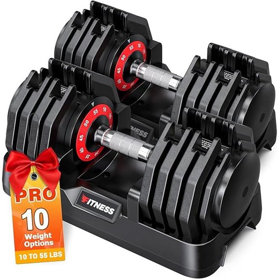 Adjustable Dumbbell Set with 25/55/80lb Weights