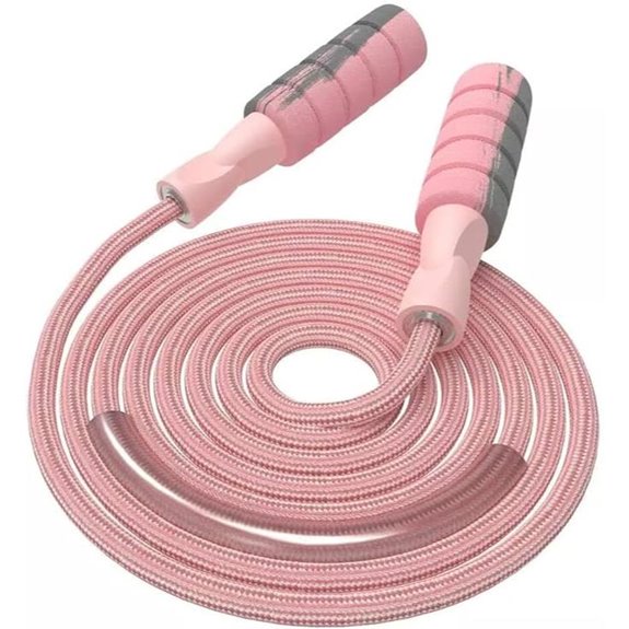 FITMYFAVO Adjustable Weighted Cotton Jump Rope