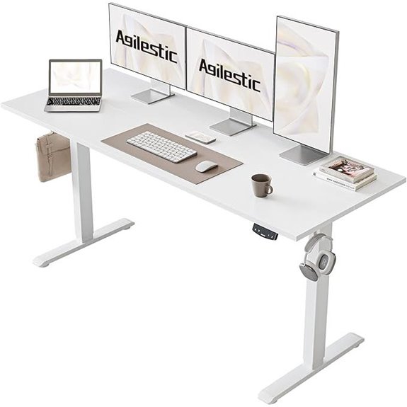 Agilestic Electric Standing Desk 60x24 Adjustable White