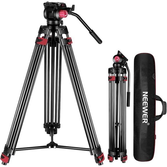 NEEWER 79 Aluminum Video Tripod with Fluid Head