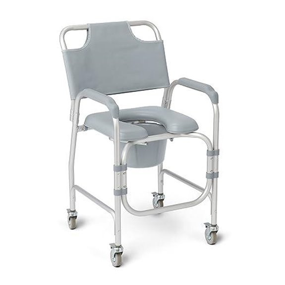 Medline Aluminum Shower Chair with Locking Casters