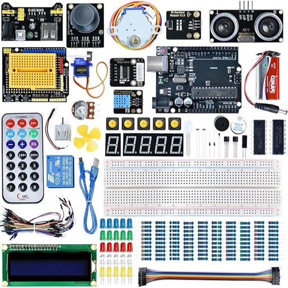 Arduino UNO R3 Starter Kit with Breadboard and Tutorials