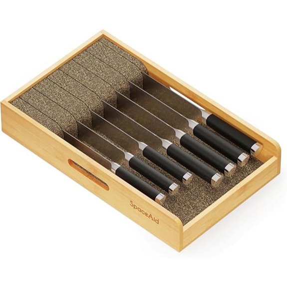 SpaceAid Bamboo Knife Drawer Organizer (9 Inches)