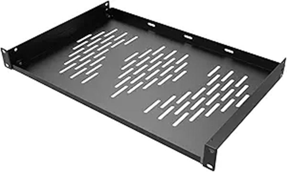 Beiyier 1U Ventilated Server Rack Shelf (Black)