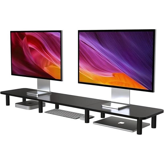 Dual Monitor Riser Stand for 2 Screens Black