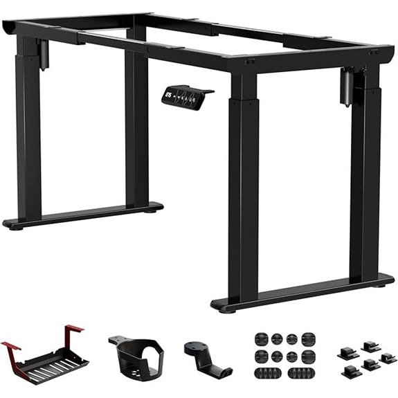 Electric Adjustable Standing Desk Frame (Black)