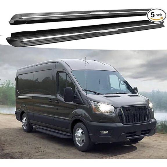2PCS Black Running Boards for Ford Transit