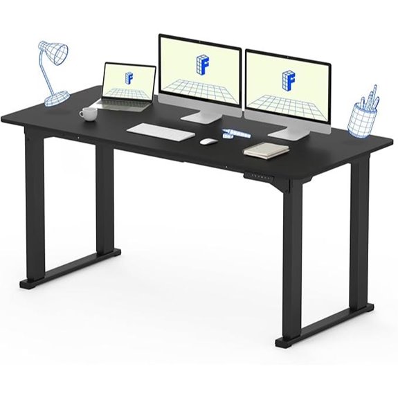 FLEXISPOT Electric Standing Desk 63x28 Black Frame