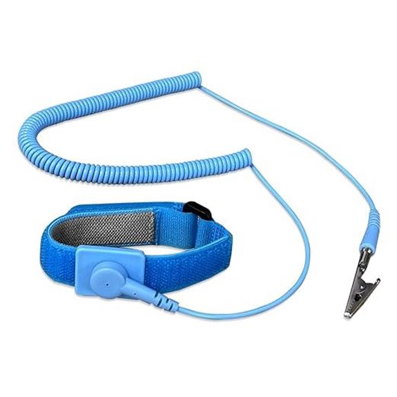 Anti-Static Wrist Strap with Alligator Clip Blue