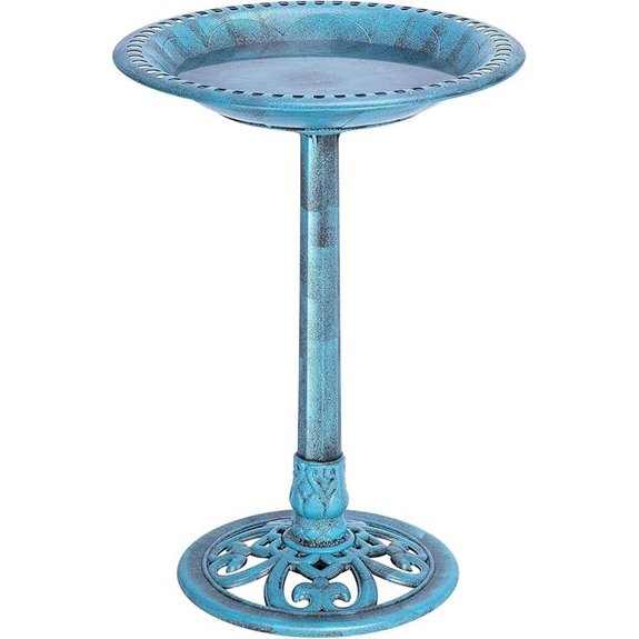 VIVOHOME 28 Polyresin Outdoor Bird Bath Blue