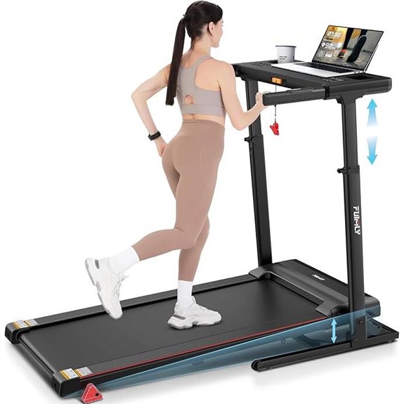 Adjustable Treadmill Desk with Bluetooth & Incline