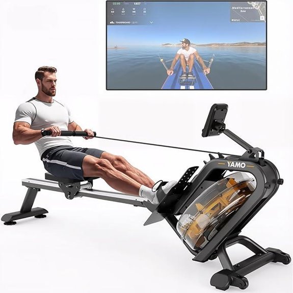 YAMO Water Rowing Machine with Bluetooth & App Support