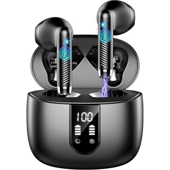 Wireless Bluetooth Earbuds with Noise Cancelling and LED Case