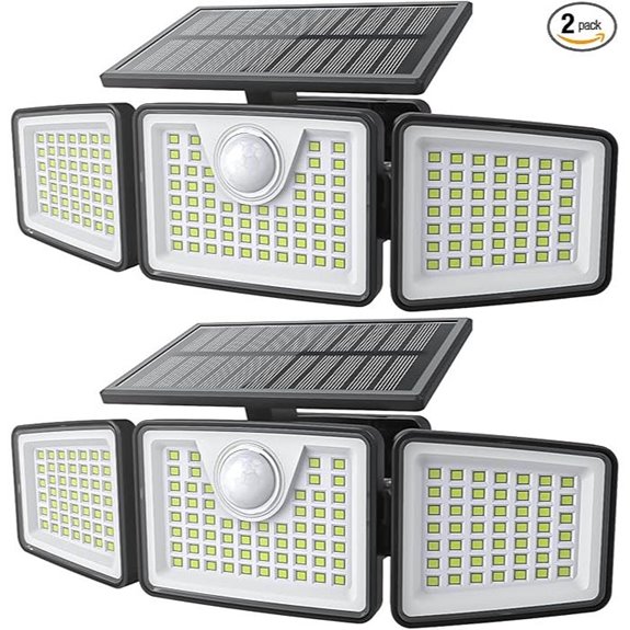 2500LM Outdoor Solar Motion Sensor Lights (2 Pack)