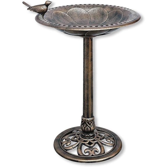 Backyard Expressions Bronze Outdoor Bird Bath (30 Inch)