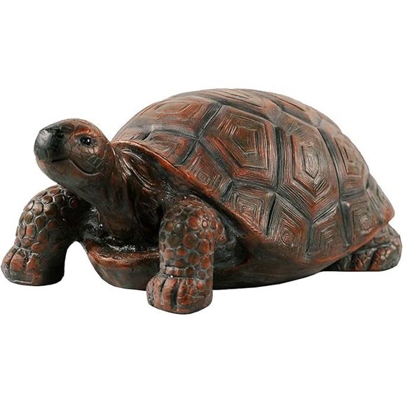 XBrand 21.3 Brown & Black Turtle Garden Statue