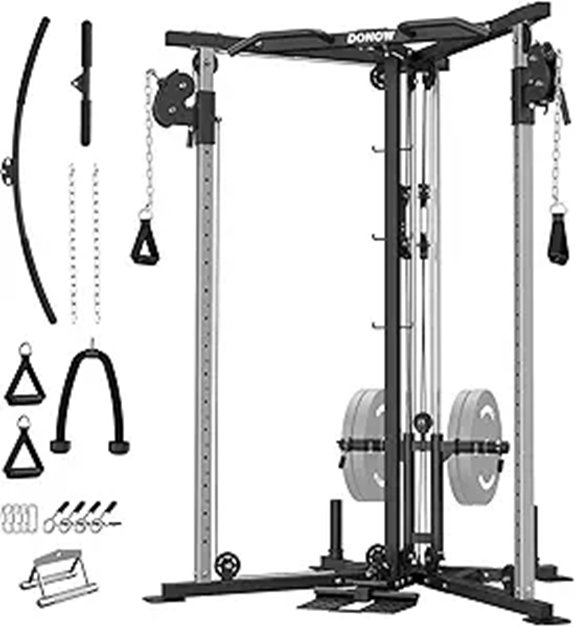 DONOW Cable Crossover Machine with Pulley and Pull-Up Bar