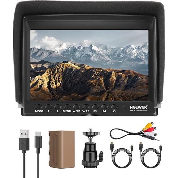 NEEWER 7 Camera Monitor with Battery and Accessories
