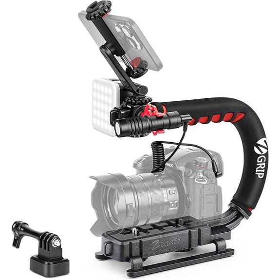 Zeadio Camera Stabilizer with Light and Mic